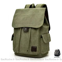 Cartable toile homme canvas - modèle vert - Sac Roche ™