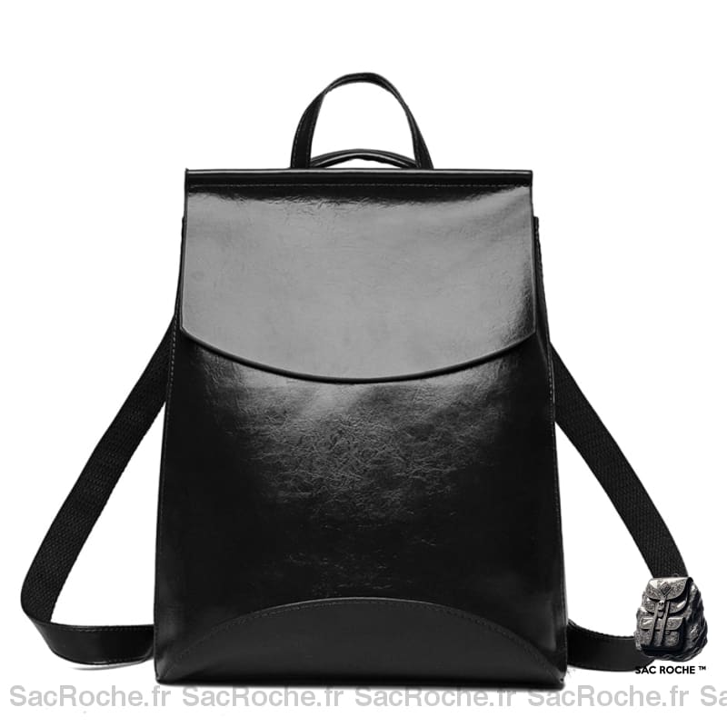 Élégant Sac À Dos Femme Cuir Beige Avec Rabat Noir A