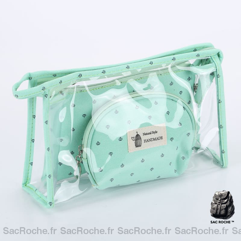 Ensemble de 3 trousses de maquillage pour femme, bonne qualité à la mode, couleur bleu