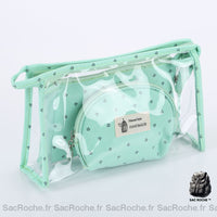 Ensemble 3 trousses maquillage femme - modèle Vert - Sac Roche ™
