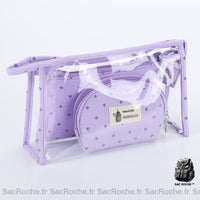 Ensemble 3 trousses maquillage femme - modèle Violet - Sac Roche ™