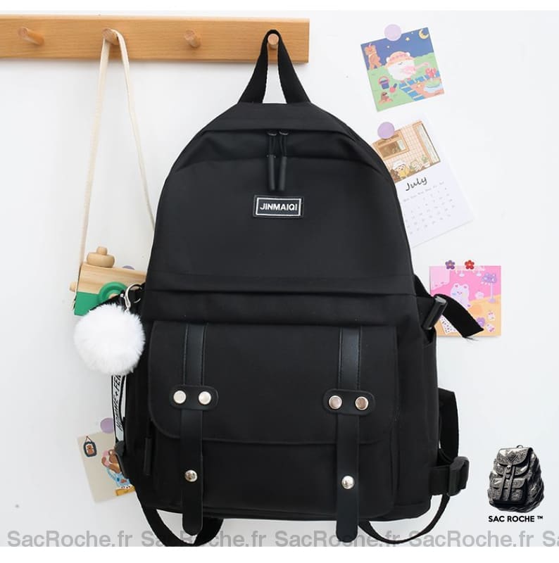 Ensemble Sac À Dos Pompon Pendentif Enfant