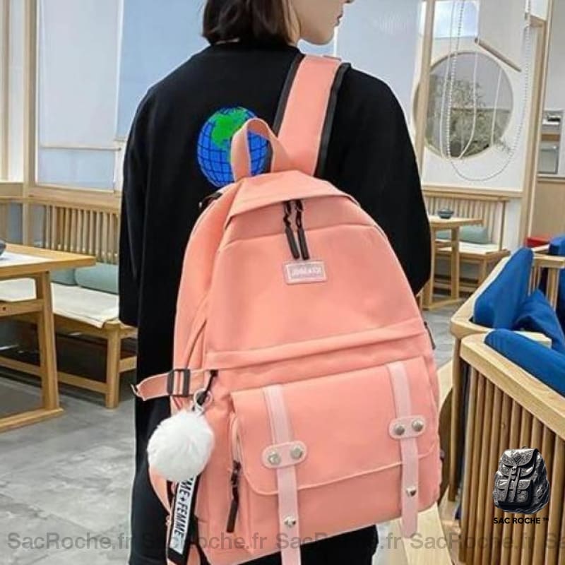 Ensemble Sac À Dos Pompon Pendentif Enfant