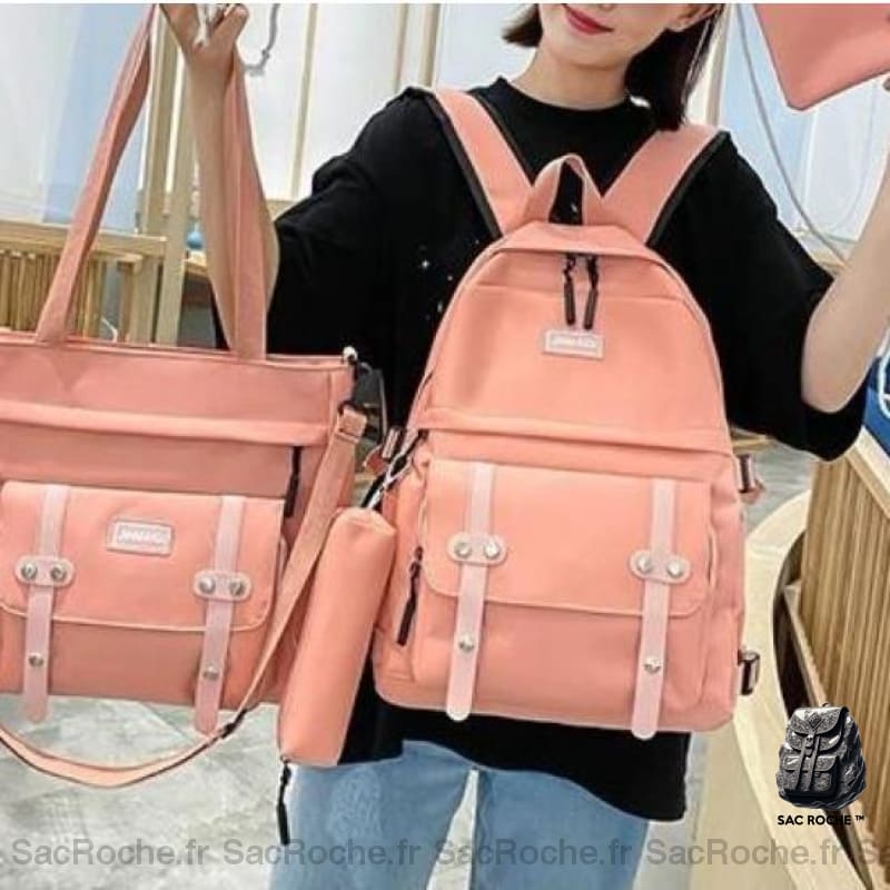 Ensemble Sac À Dos Pompon Pendentif Enfant