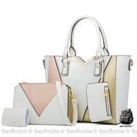 Ensemble Sacs Main Femme Variés - modèle Blanc / 23x24x14cm - Sac Roche ™