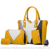 Ensemble Sacs Main Femme Variés - modèle Jaune / 23x24x14cm - Sac Roche ™
