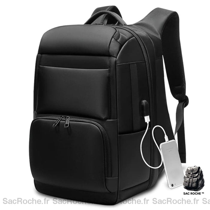 Grand Sac À Dos De Voyage Ouverture Large - Pc 17 Noir Dos Voyage