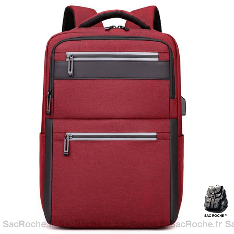 Grand Sac À Dos Homme Compartiments Multiples Rouge Sac A Dos Ordinateur