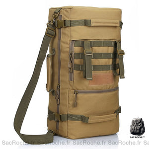 Grand Sac À Dos Tactique 50 Litres Kaki Dos Militaire