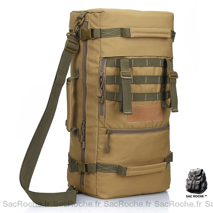 Grand Sac À Dos Tactique 50 Litres Kaki Dos Militaire