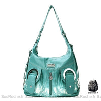 Grand sac à main femme spacieux - modèle Bleu turquoise / 30x14x39cm - Sac Roche ™