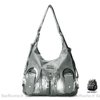 Grand sac à main femme spacieux - modèle Gris claire / 30x14x39cm - Sac Roche ™