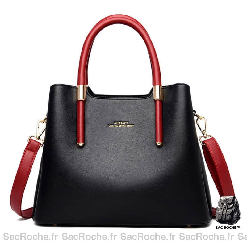 Grand Sac Bandoulière Anse Large Noir À Main Femme