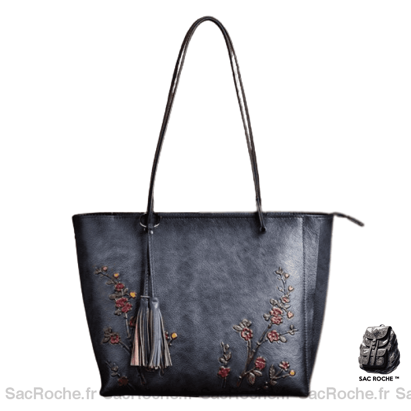 Grand Sac Cuir Femme Noir / 38 X 14 2Cm À Main