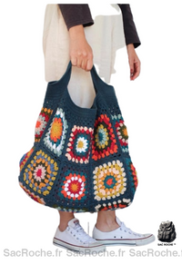 Grand Sac Main Souple Femme Bleu / 50Cm À