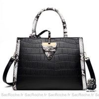 Grand sac noir rigide, style cartable - modèle Gris - Sac Roche ™