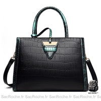 Grand sac noir rigide, style cartable - modèle Vert - Sac Roche ™