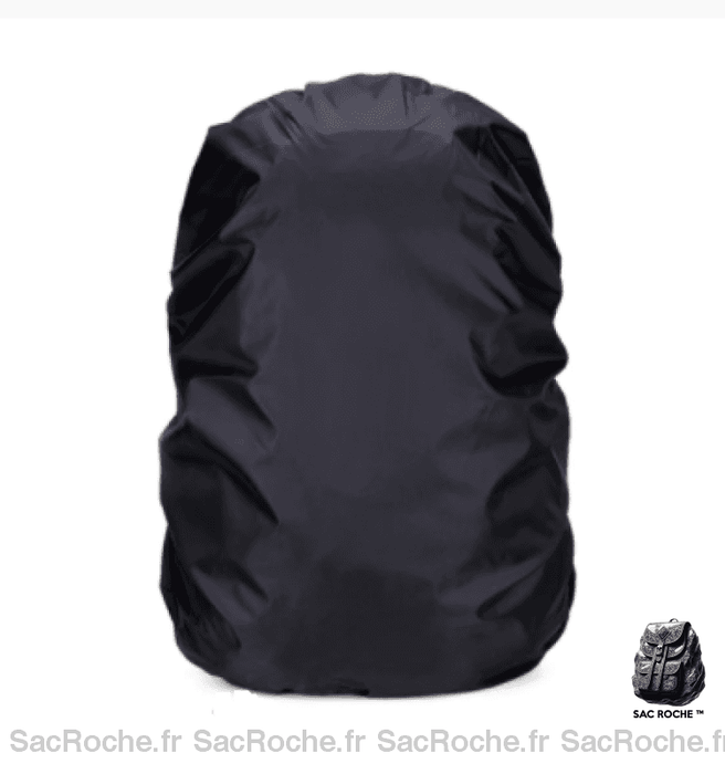 Housse imperméable pour sac à dos de 20 à 80l noir avec un fond blanc