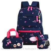 Lot de 03 sacs motifs nœud et cœur - modèle Bleu - Sac Roche ™