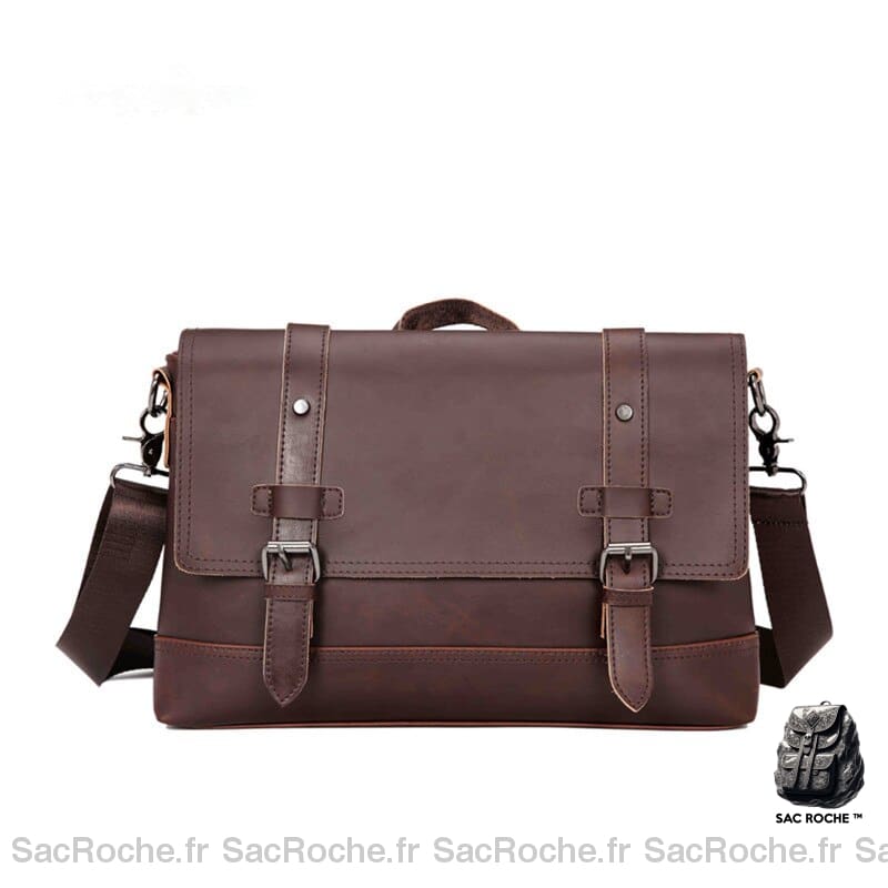 Malette Sac Main Femme Rouge Marron / 35X23X7Cm À