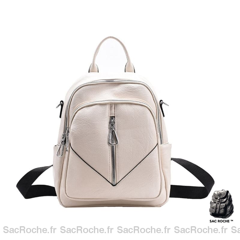 Mini Sac À Dos Cuir Authentique Blanc Petit Femme