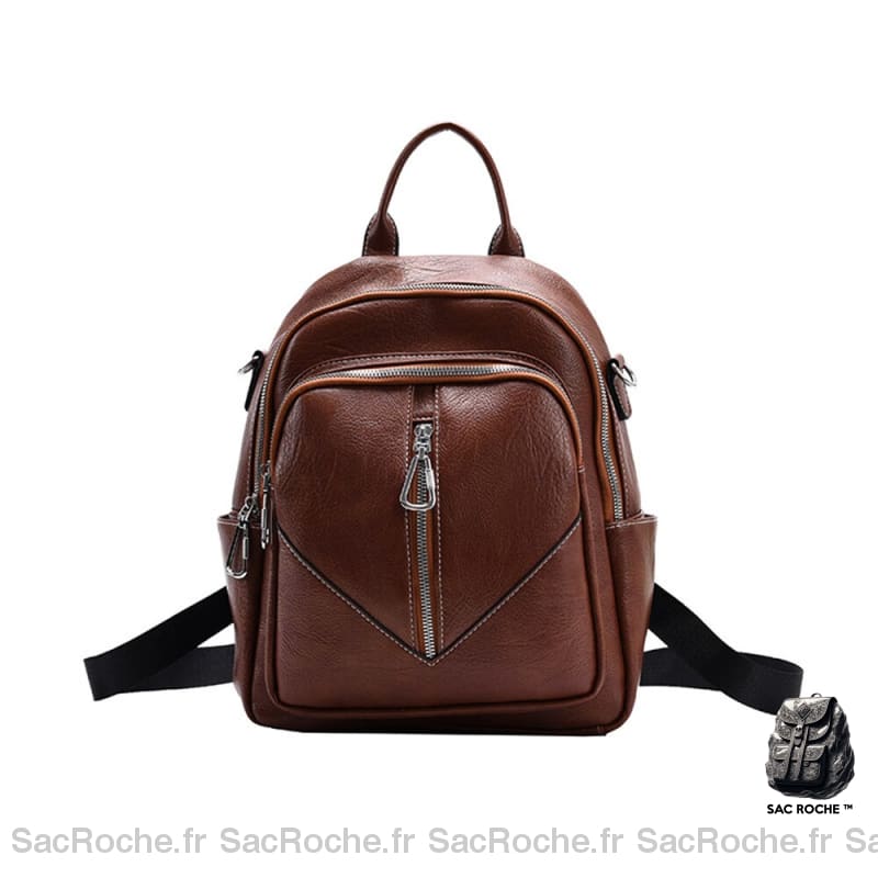 Mini Sac À Dos Cuir Authentique Marron Petit Femme