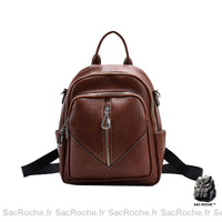 Mini Sac à Dos Cuir Authentique - modèle Marron - Sac Roche ™