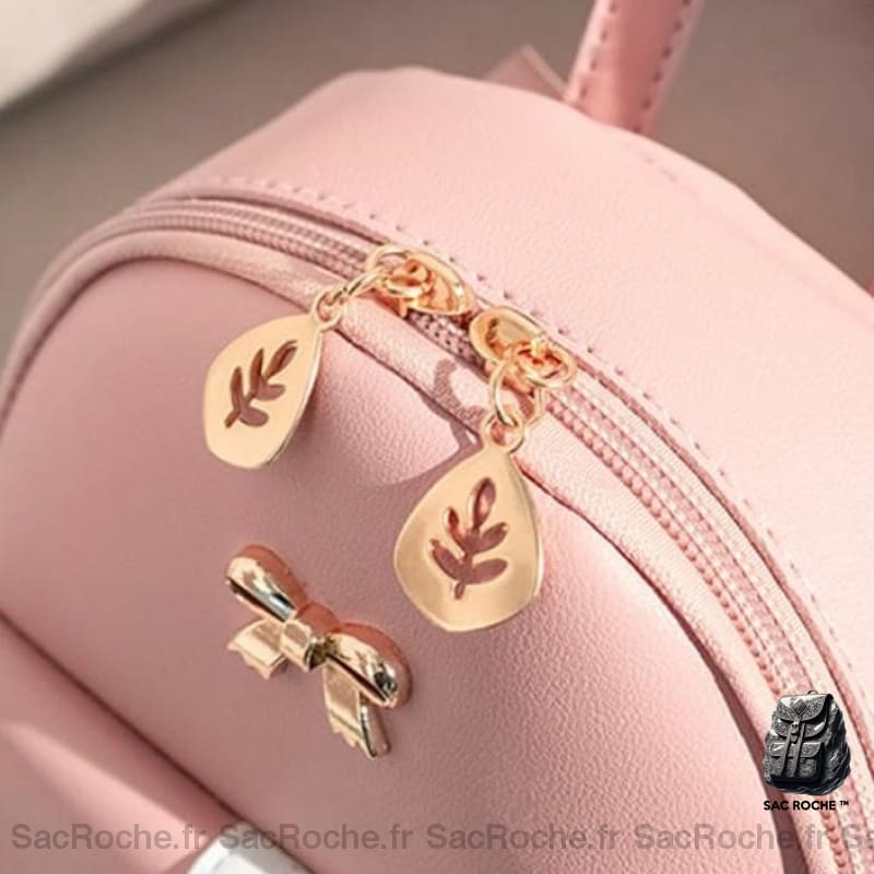 Mini Sac À Dos Cuir Bijoux Dorés Sac Enfant