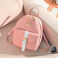 Mini sac à dos en cuir bijoux dorés - Rose - Sac à dos Sac à dos fille