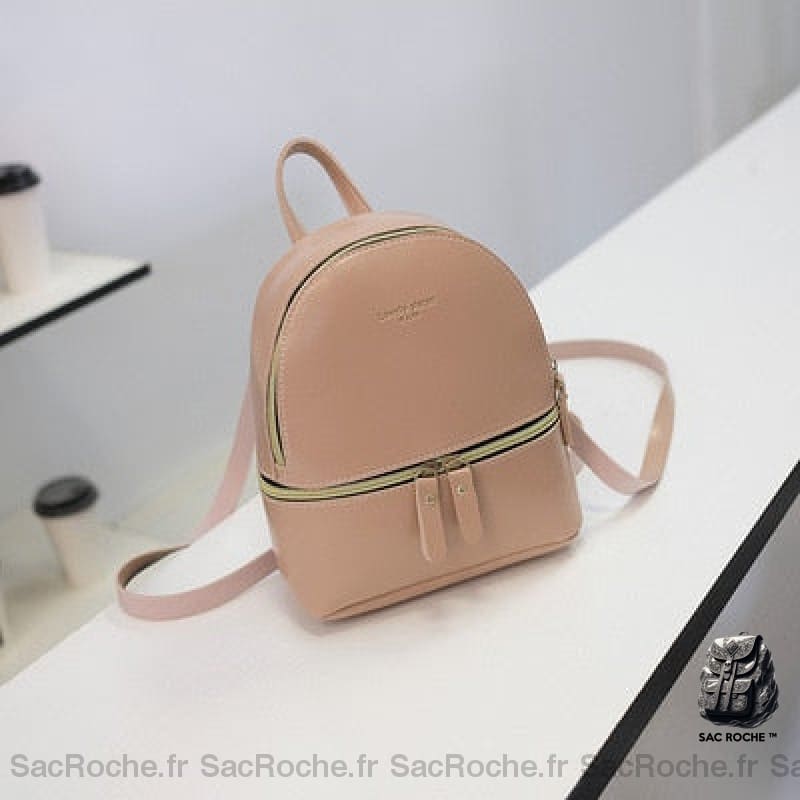 Mini Sac À Dos Cuir Femme Beige Petit Sac Dos Femme