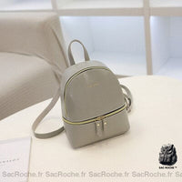 Mini sac à dos cuir femme - modèle Gris - Sac Roche ™