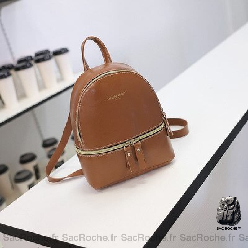 Mini Sac À Dos Cuir Femme Marron Petit Sac Dos Femme