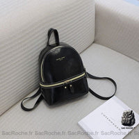 Mini sac à dos cuir femme - modèle Noir - Sac Roche ™