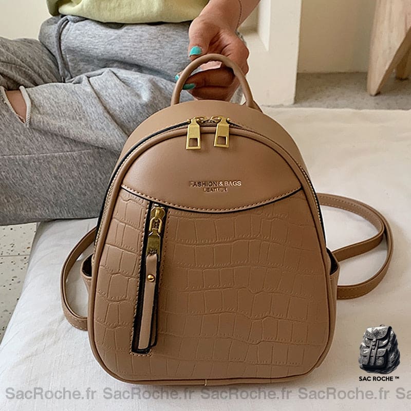 Mini Sac À Dos Cuir Marron Sacs Femme