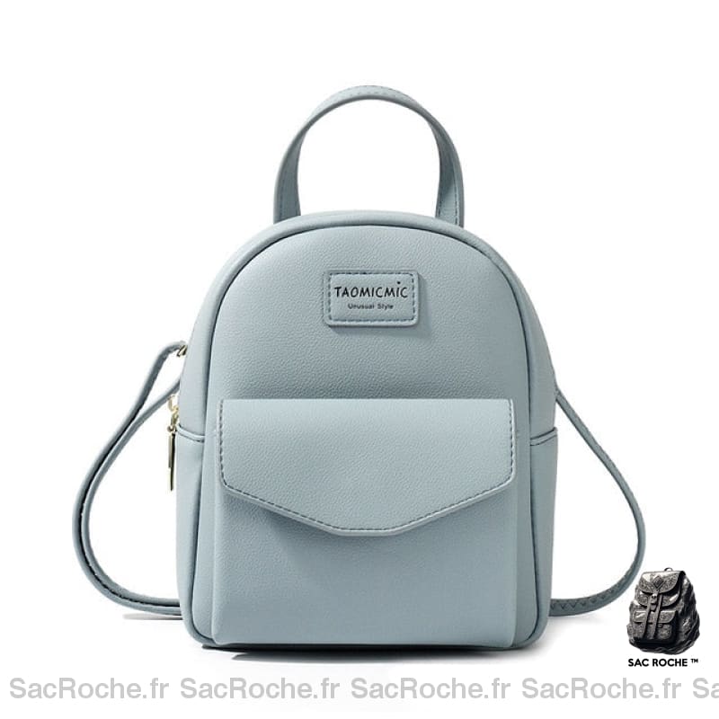 Sac à dos femme petit format similicuir vegan - Bleu - Sac Sac à main