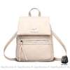 Mini Sac À Dos Femme Grainé Grande Capacité Beige Petit Sac Dos Femme