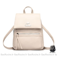 Mini Sac À Dos Femme Grainé Grande Capacité Beige Petit Sac Dos Femme