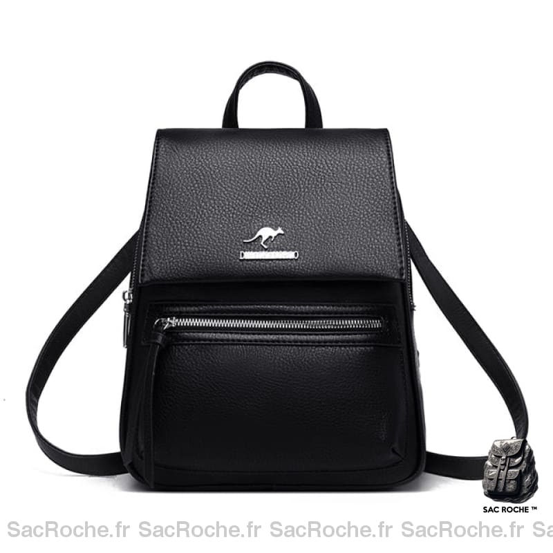 Mini Sac À Dos Femme Grainé Grande Capacité Noir Petit Sac Dos Femme
