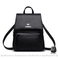 Mini sac à dos femme grainé, grande capacité - modèle Noir - Sac Roche ™
