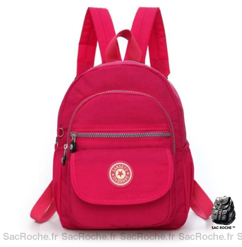 Mini sac à dos femme étanche couleur unie - Rose - Sac à dos scolaire Sac à dos