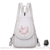 Mini Sac à Dos Fleurs Femme - modèle Blanc 2 - Sac Roche ™