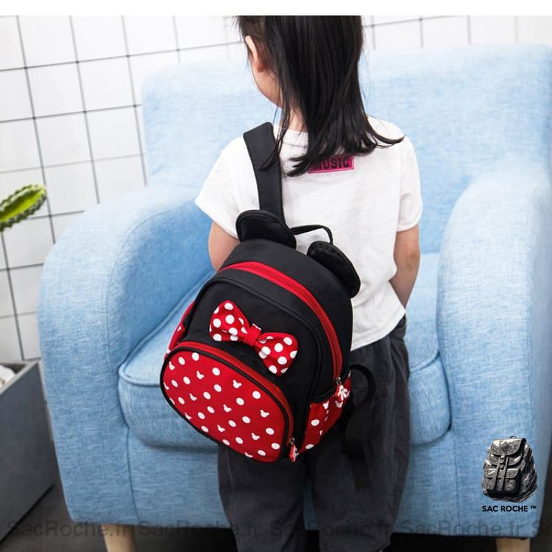 Mini Sac À Dos Minnie Rouge Noir Sac Enfant