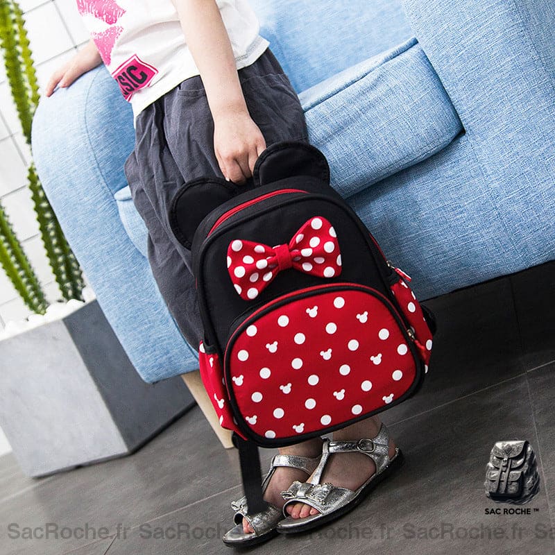 Mini Sac À Dos Minnie Rouge Noir Sac Enfant