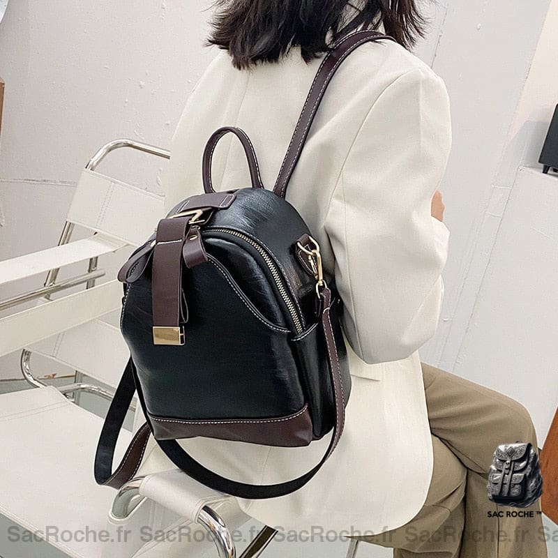 Mini Sac À Dos Poignée Cuir Simili Sac Femme