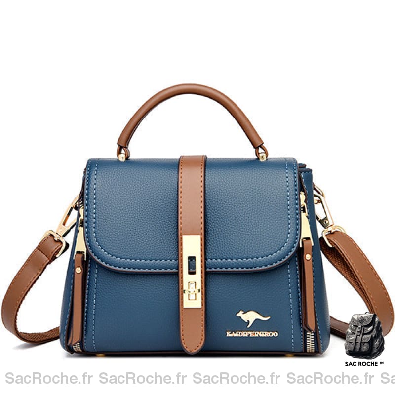 Petit Sac À Main Femme Rigide - Format Rabat Bleu Sac Main Femme