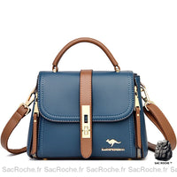 Petit Sac à Main Femme Rigide - Format Rabat - modèle Bleu - Sac Roche ™