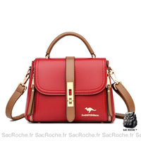 Petit Sac à Main Femme Rigide - Format Rabat - modèle Rouge - Sac Roche ™