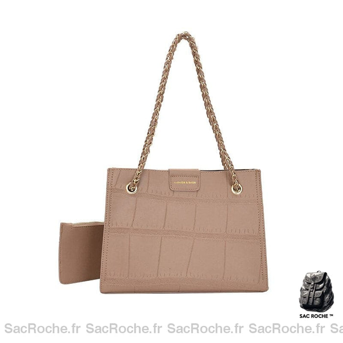 Petit Sac Cuir Femme Tendance Beige À Main