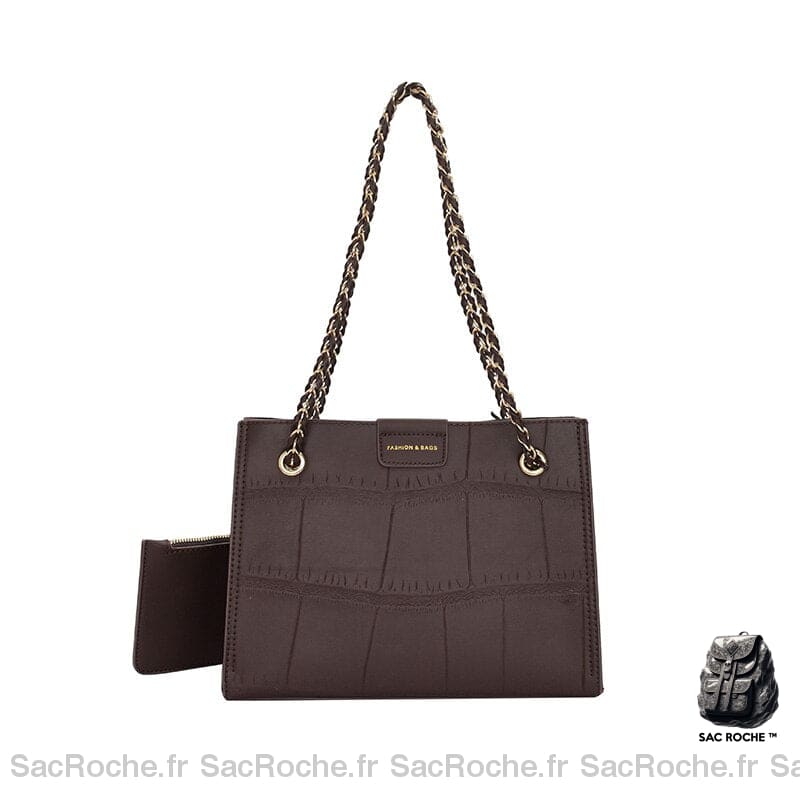Petit Sac Cuir Femme Tendance Café À Main