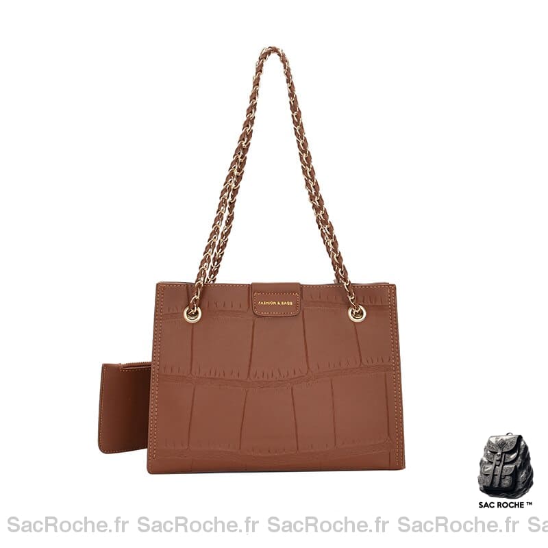 Petit Sac Cuir Femme Tendance Marron À Main